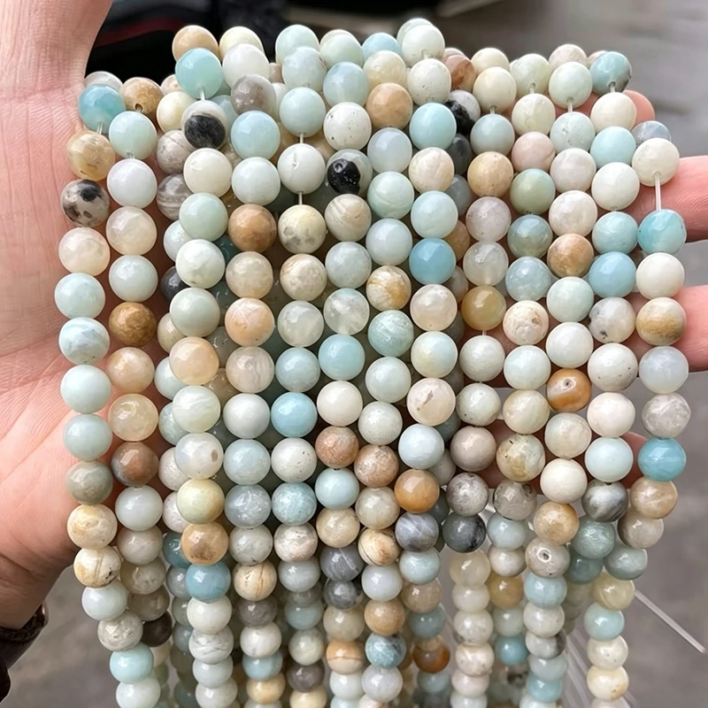 Natursteinperlen, goldener Obsidian, Achate, Jaspis, Amazonit, Jadeperlen für die Schmuckherstellung, DIY-Armband, Halskette, 4, 6, 8, 10, 12 mm