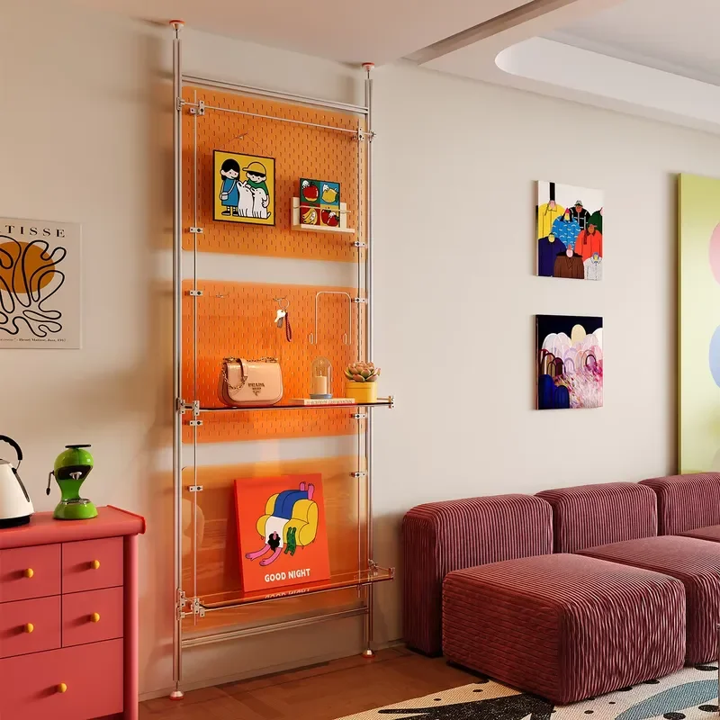 Acrylic Optical Axis Furniture Perforated Board Aluminum Profile Screen Partition Decor Panel Storage Rack Accessory