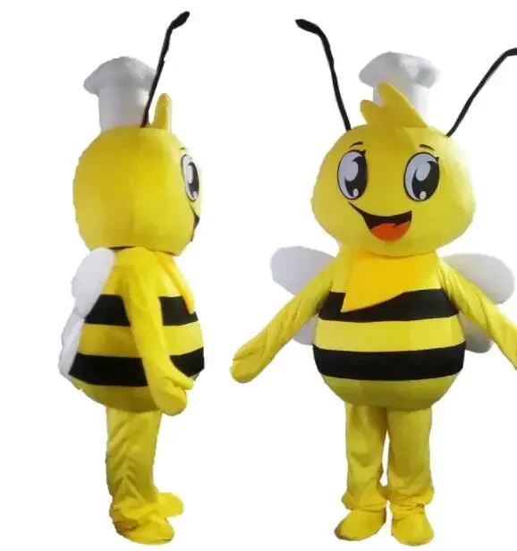 Pequena abelha mascote traje personagem fantasia vestido terno dos desenhos animados festa de aniversário bumblebee mascote traje halloween desempenho adereços