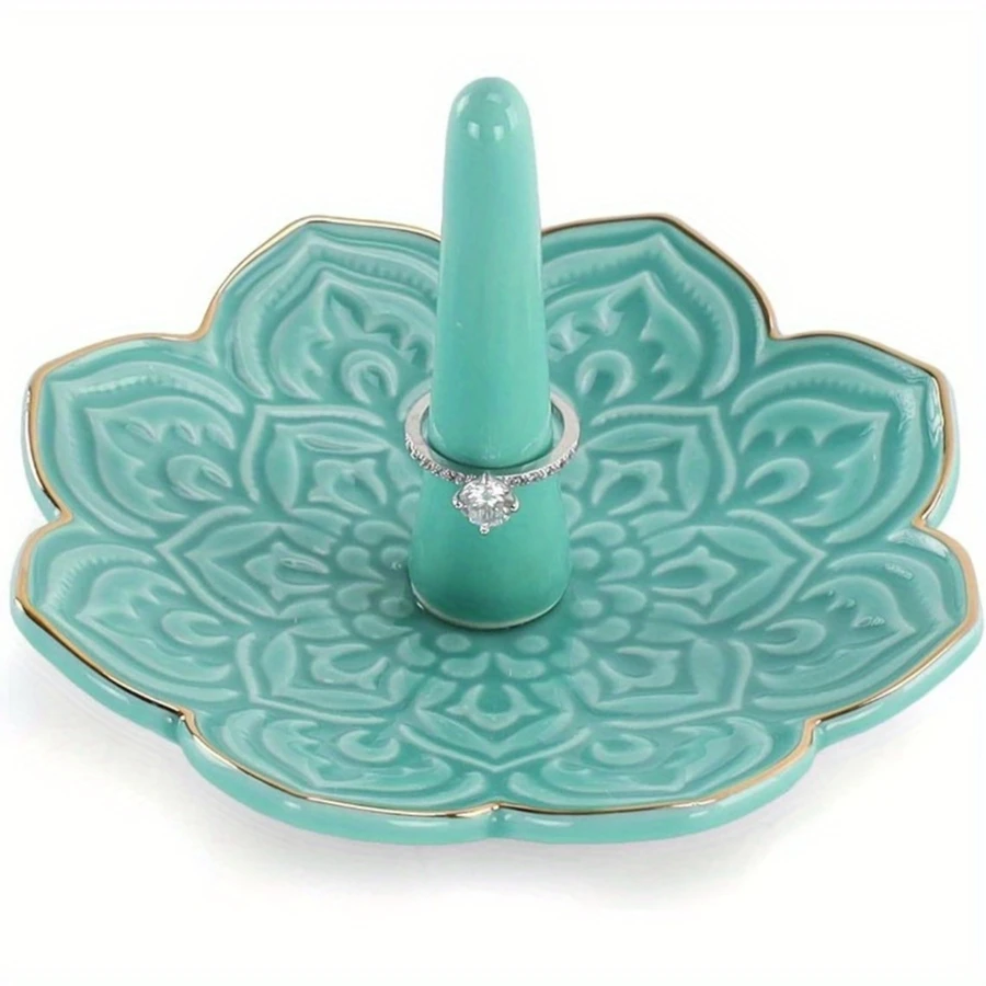 

Ceramic Lotus Storage Trays Green Creative Tray For Decoration Jewelry Plate Jewelry Organizer Containers Desktop Decor 접시