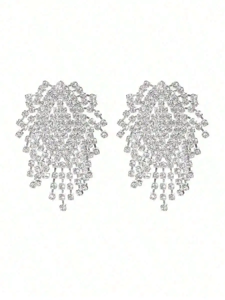 

Gorgeous Crystal Tassel Drop Earrings For Women Banquet Party