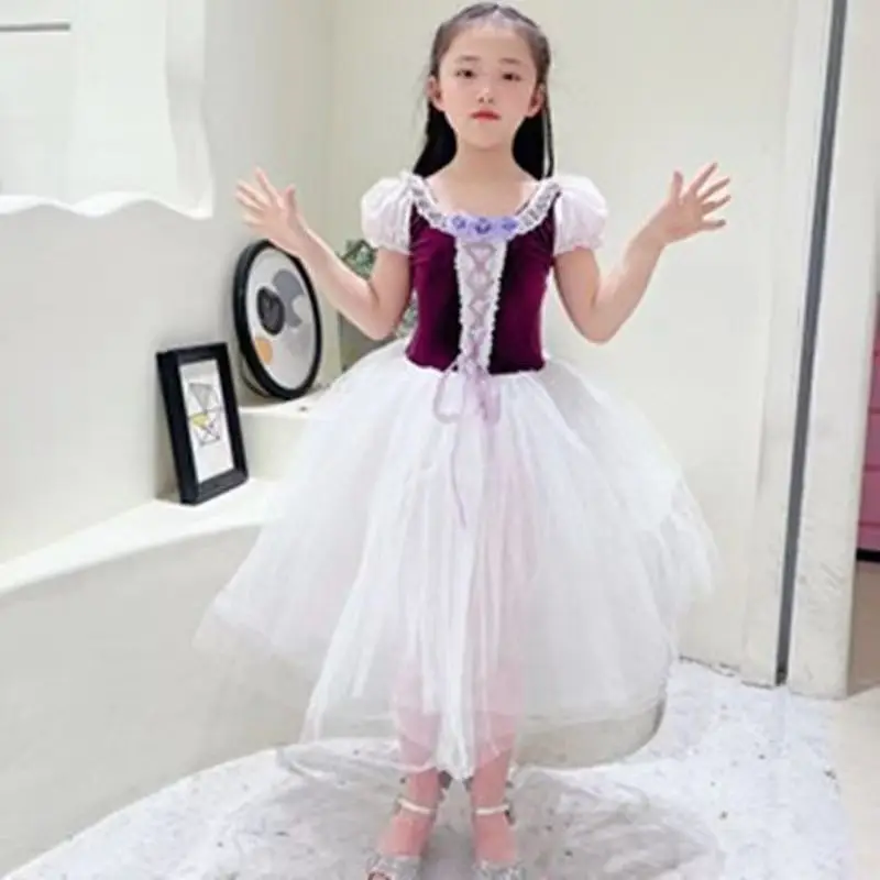 

Giselle Tutu Classical Dance Girl Adult Ballet Performance Costume Puffy Tutu Dress Princess Stage Long Dress