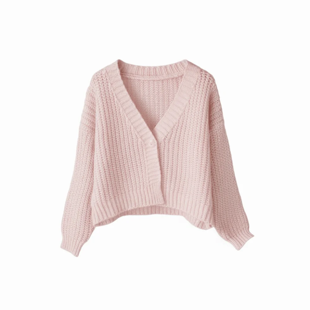 

Long Sleeve Grid Crochet Sweater Autumn Spring Loose Cardigans Women Y2K Preppy Style Ladies Tops Sweet Knitwear Streetwear