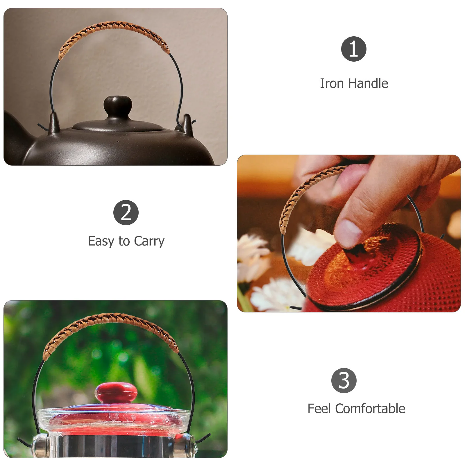 

1pc Anti-Scald Teapot Handle Metal Grip Replacement Compact Kettle Handle Household Tea Pot Accessory Kitchen Barware Tool