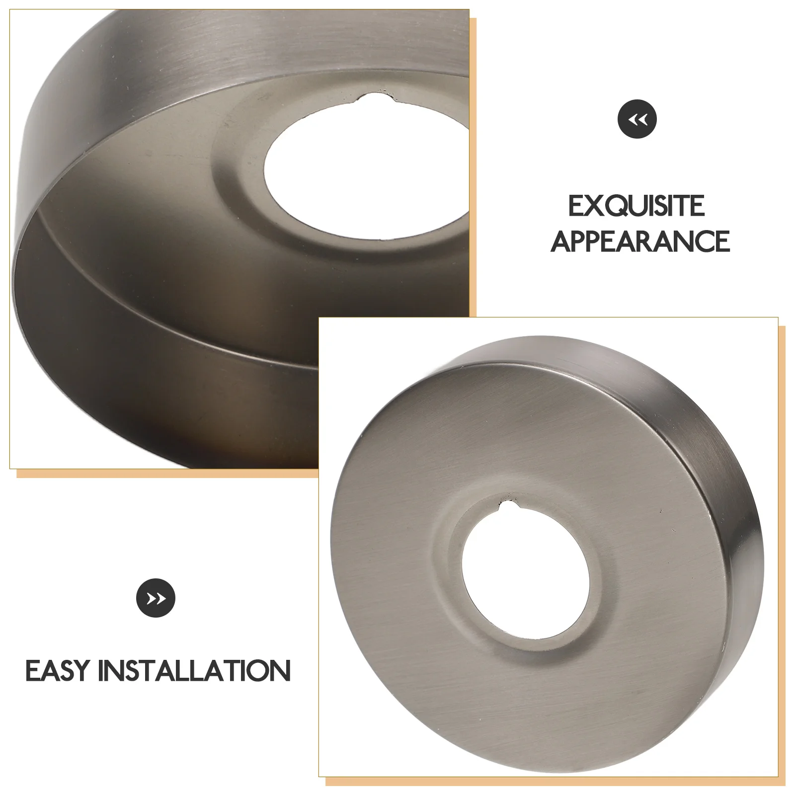 

2pcs Shower Flange Cover Durable Waterproof Extended Easy Installation Gap Covering Plate Bathroom Plumbing Grey