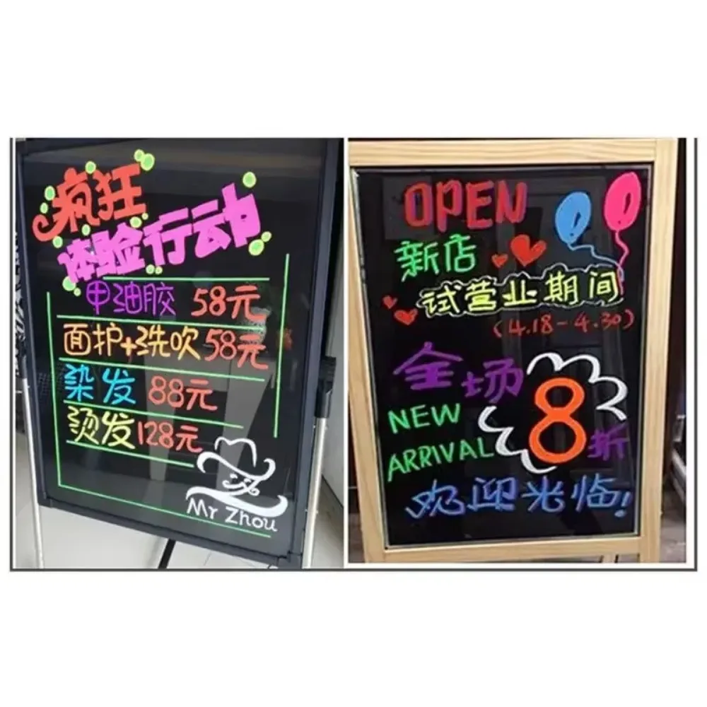 قلم تحديد سائل فلوري لامع من 8 ألوان قلم نيون للوحة الكتابة LED لوحة السبورة الزجاجية مكتب الكتابة على الجدران