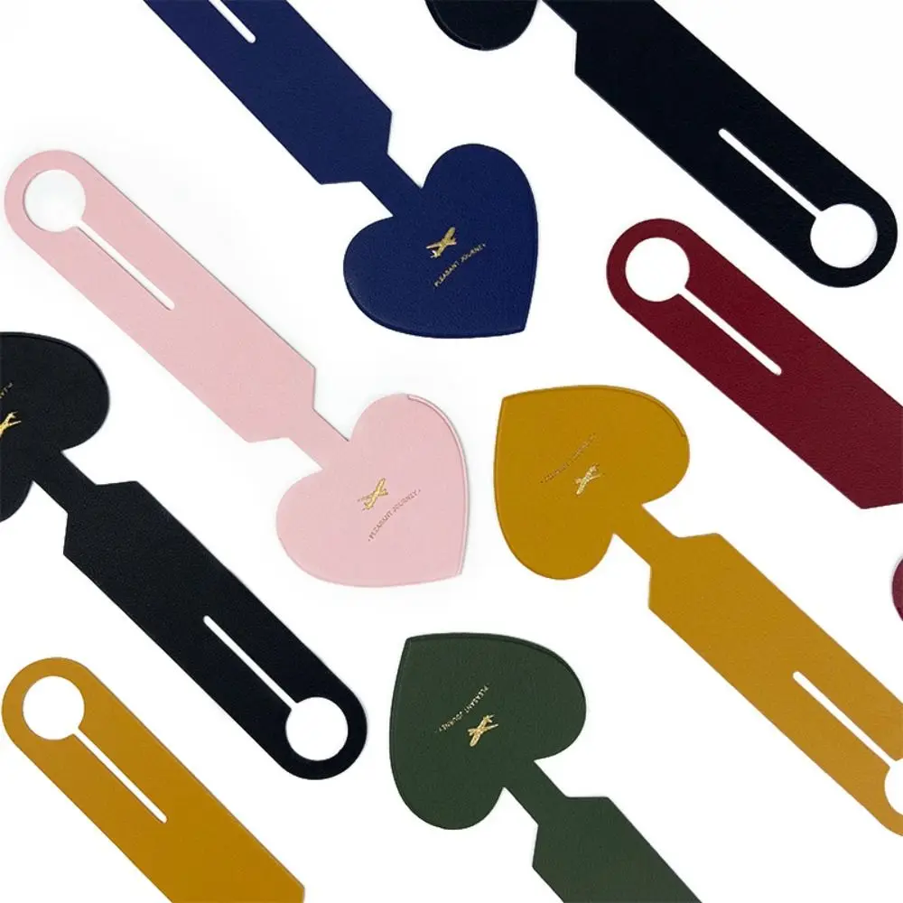 飛行機スーツケースタグ愛の形 PU 荷物タグ搭乗券トラベルアクセサリー手荷物名札アドレスラベル