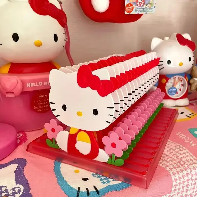 Hello Kitty Cartoon Cute Desktop Storage Rack Creative Bookshelf File Storage Rack Children's Compartment Partition Storage Box