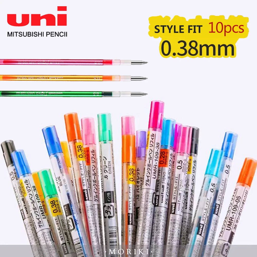 

10 шт., стержни для гелевой ручки Japan UNI, оригинальный стиль, серия FIT UMR-109-38, 0,38 мм, 16 цветов, креативные соответствующие школьные канцелярские принадлежности