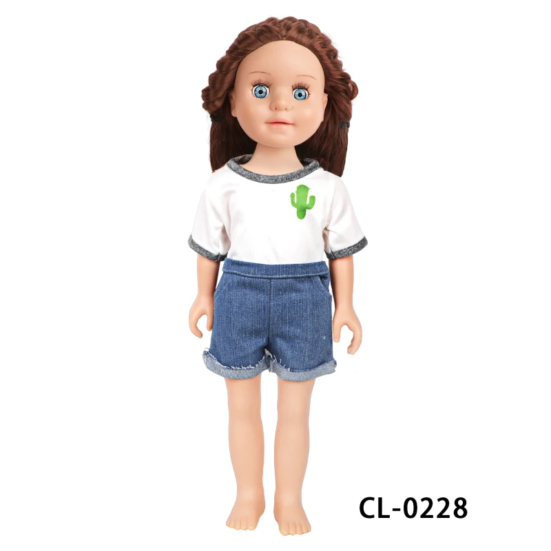 Conjunto de ropa de muñeca americana de 18 pulgadas, monos, ropa deportiva, traje bonito de dibujos animados para bebé recién nacido y OG de 43cm, juguete para regalo