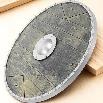 

Medieval Pretend Play Prop Round Shield Plastic Lightweight for Stage Performance Cosplay Viking Roman Soldier Shield