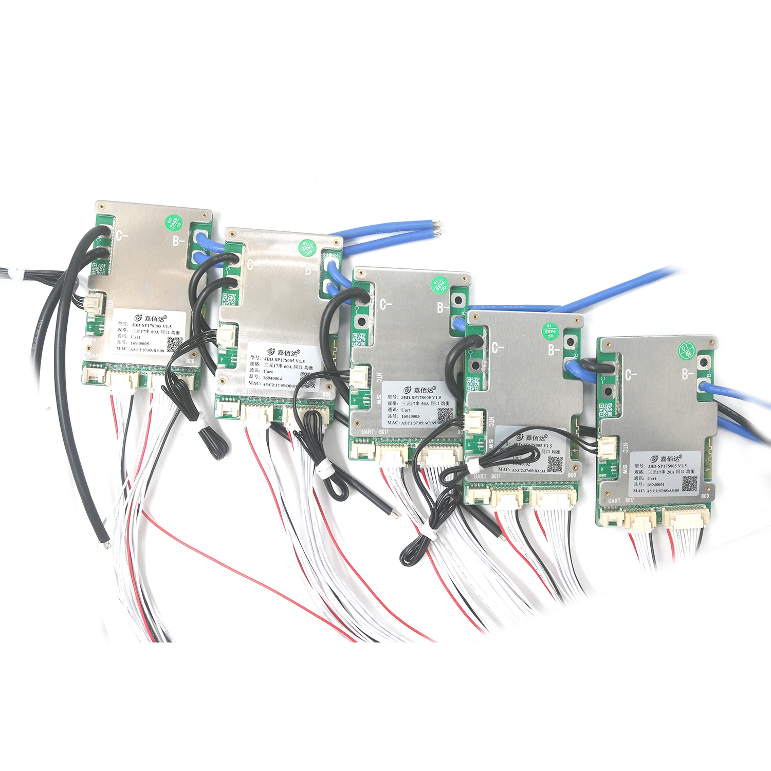 Bluetooth Smart 10S to 17S 16S Lithium Battery Protection Board BMS Balance charging 36V 48V 52V 60V 12S 13S 14S Li-ion LifePo4