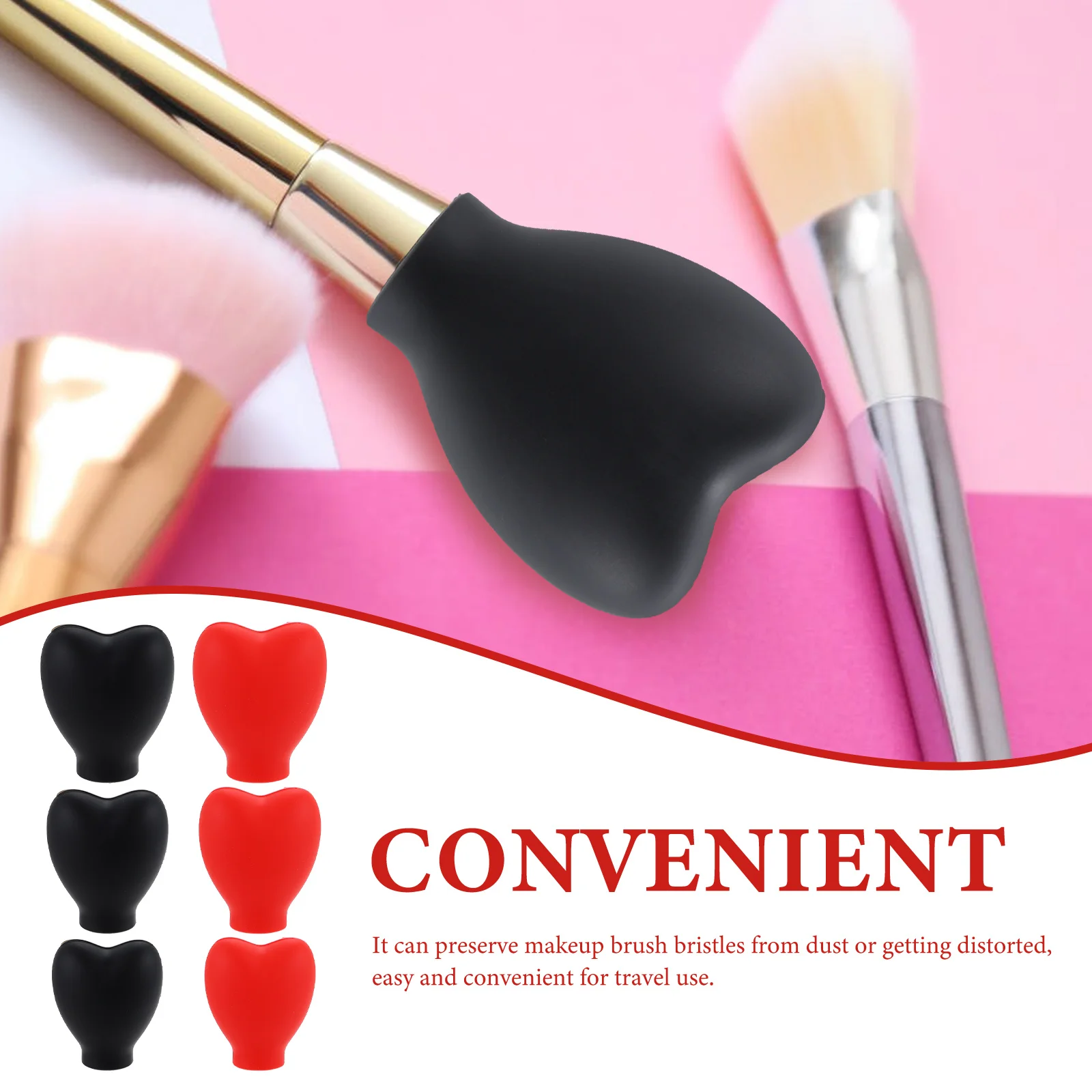 

6pcs Makeup Covers Silicone Protective Travel Makeup Brush Lid Accessories Different Sizes Dustproof Flexible Gifts