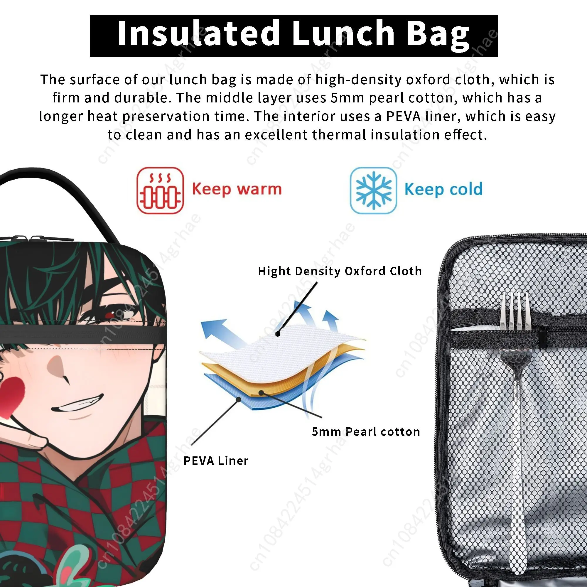 Torby termiczne na lunch z motywem anime Aliens Stages, izolowane, idealne w podróży, przenośne pojemniki na jedzenie, termiczne torby-chłodziarki na lunch.