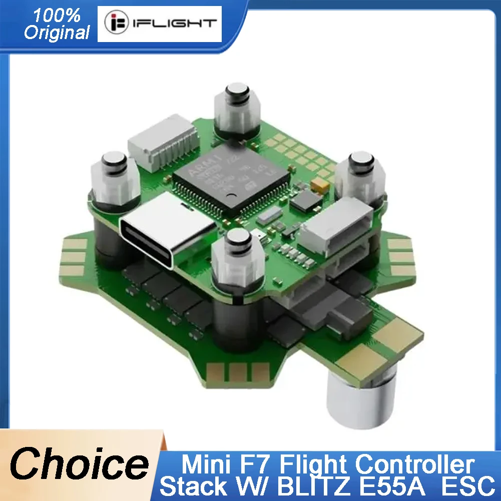 

iFlight BLITZ Mini F7 Stack with BLITZ Mini F7 V1.2 Flight Controller / BLITZ Mini E55 4-IN-1 2-6S ESC for FPV Racing Drone