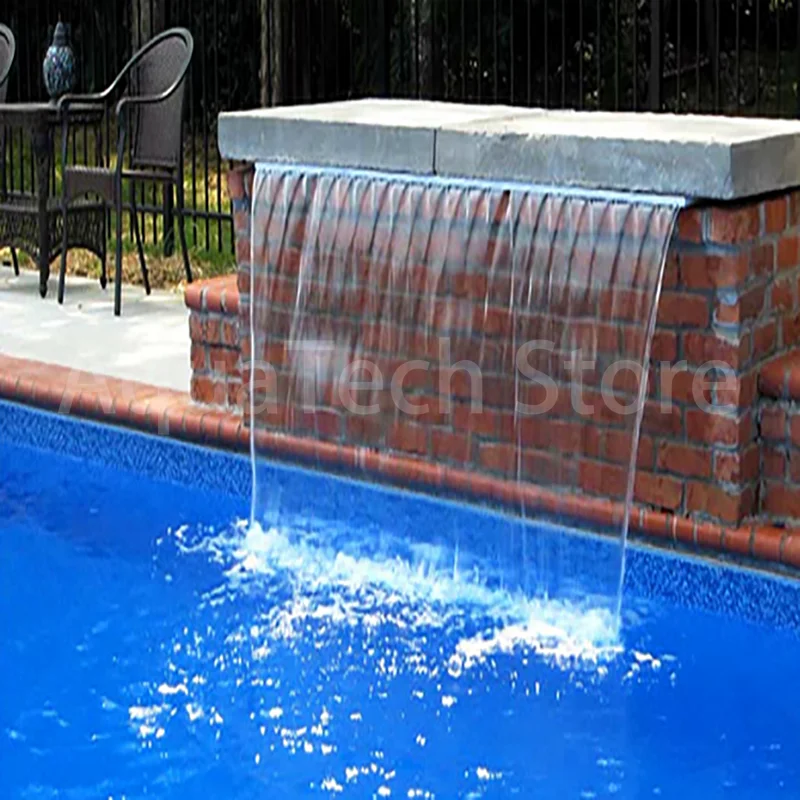 

Underwater Waterfall Blade Fountain Spa 30/60/90/120cm Water Descent Wall Sheer Descent Cascade Mounted Colorful