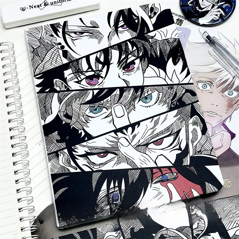 20X15CM Itadori Yuji Fushiguro Megumi Gojo Satoru Popular Anime Cool Black and White Notebook Comics A5 Hard-shell Lined Book