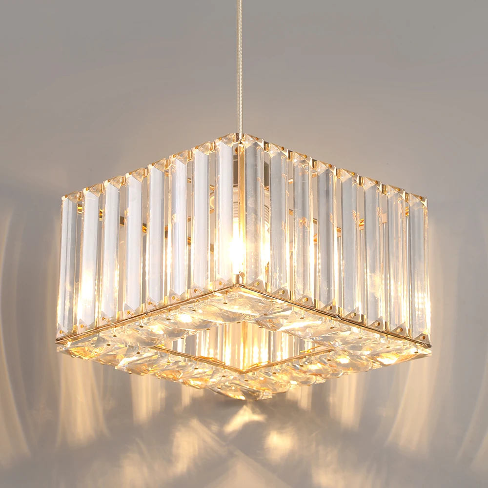 Modern Crystal Pendant Light Chandelier Luxury  Led Ceiling Lamp Kitchen Island Home Decor Fixtures Adjustable Hanging Lustre
