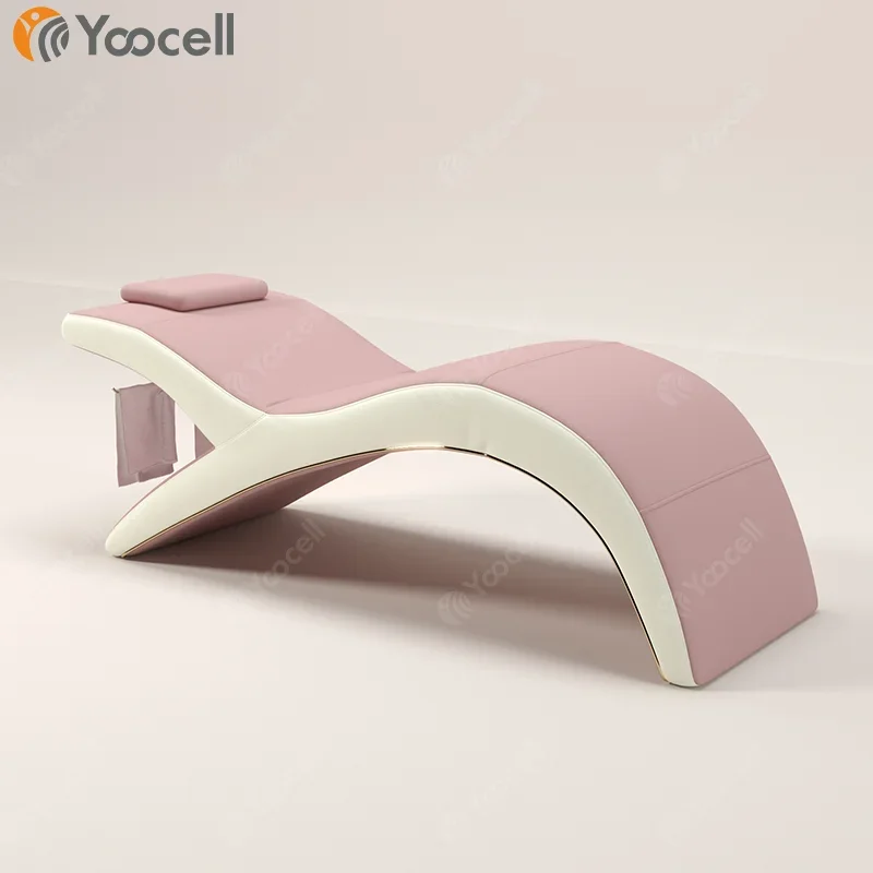 Yoocell 2024 new salon furniture facial bed beauty salon massage table curved lash bed eyelash spa beauty bed