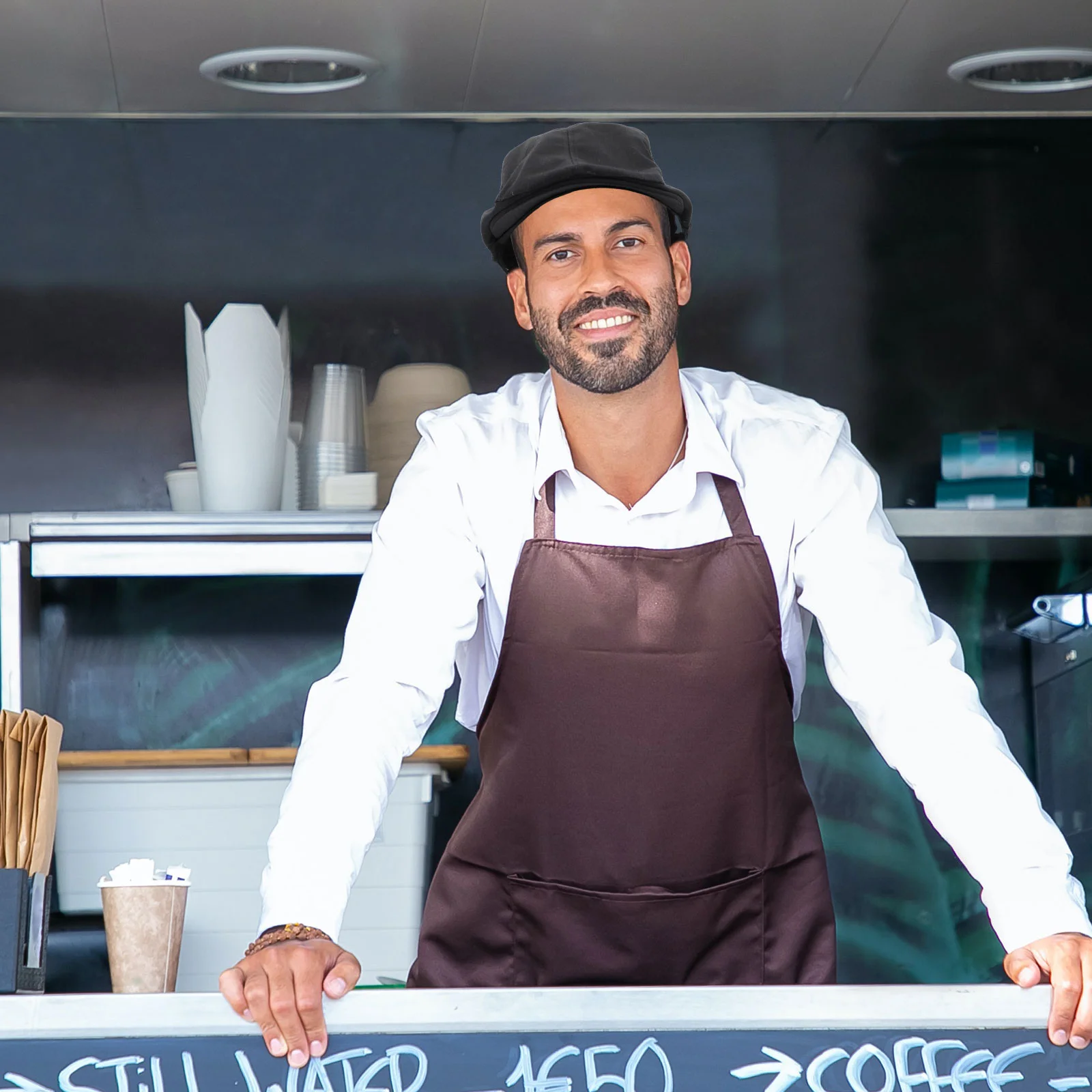 Chapeau de chef en toile pour homme, béret de cuisine, casquettes de restaurant, chapeau de travail, grand choix