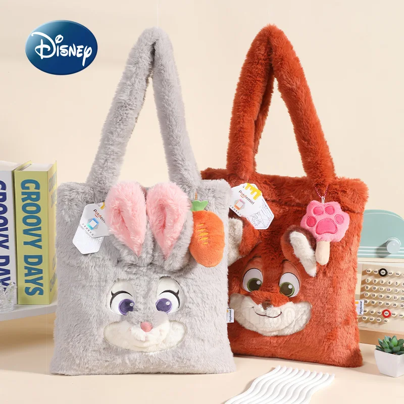 

Disney Judy Nick, новая плюшевая сумка, элитный бренд, оригинальная модная женская сумка на плечо, плюшевая женская сумка с героями мультфильмов, большая вмести...