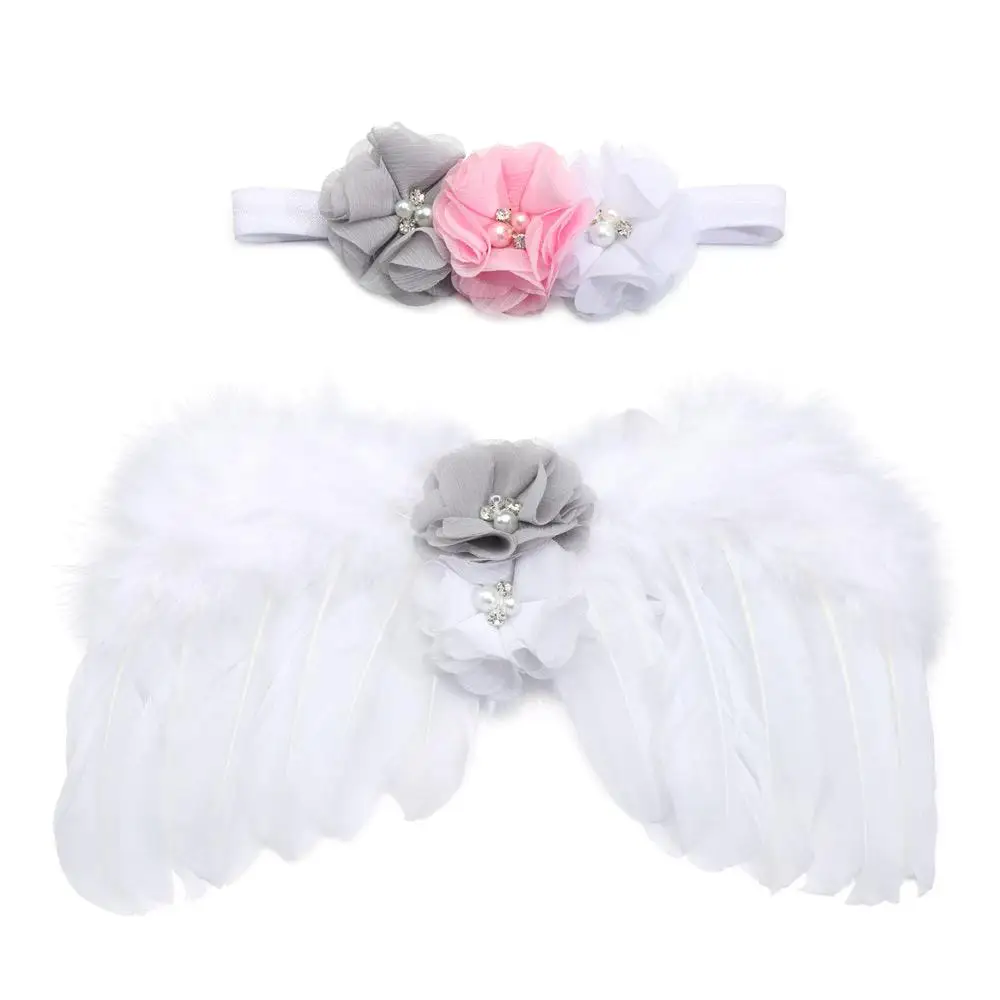 

Платье с перьями и крыльями для девочек, головные уборы с крыльями ангела, костюмы для младенцев, реквизит для фотосессии, аксессуары для фотосъемки новорожденных