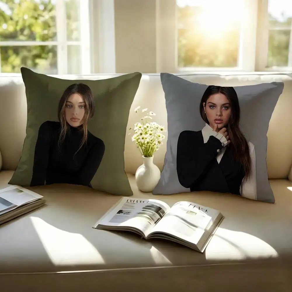 Popular Actress Odeya Rush Pillow Case Square Double-Sided Sofa Cushion Cover Bedroom Bedside Pillow