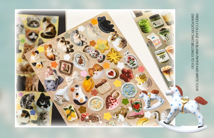 Journal GO 30-seitiges, vielseitiges, niedliches Stickerbuch, perforiertes, glänzend beschichtetes Papier, dekoratives Stickerpapier für Journaling und Scrapbooking – Detail 11