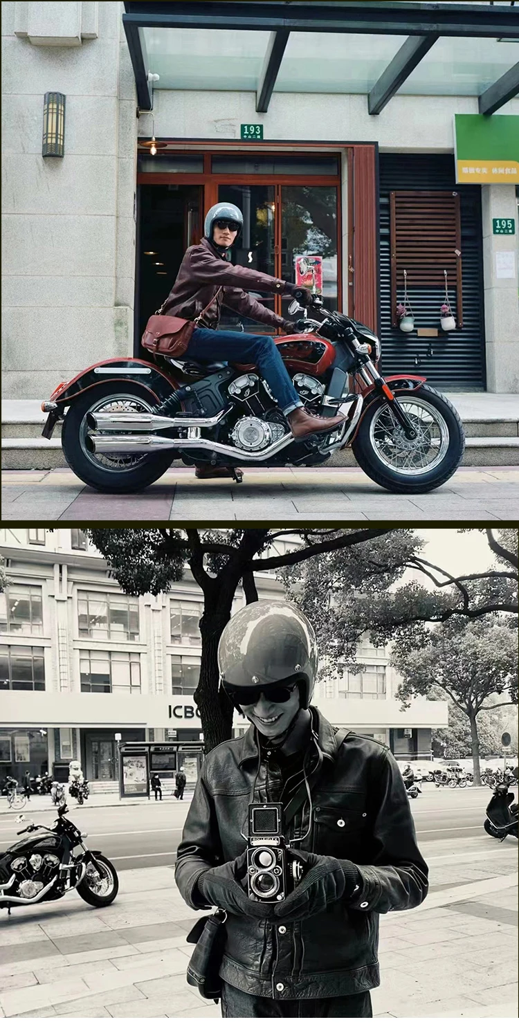Japanischer Korea-Stil Open Face Motorradhelm Vintage 500TX Retro Scooter Riding 3/4 Jet Casco Moto Capacete BLD – Detail 5