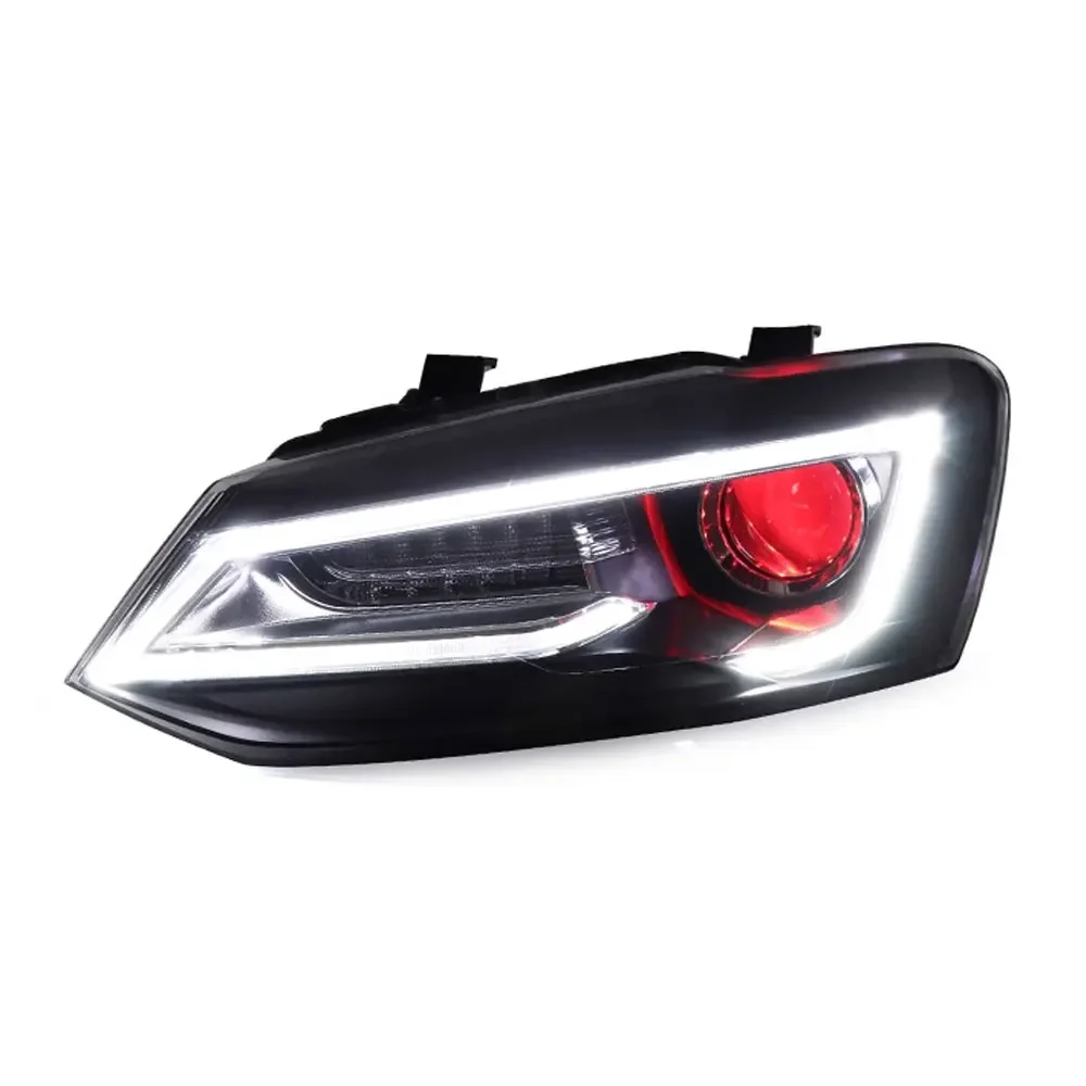 Car Led Headlights For Volkswagen VW Polo Vento MK5 2011-2018 Trendline Comfortline Highline Base Front DRL Turn Signal Lights