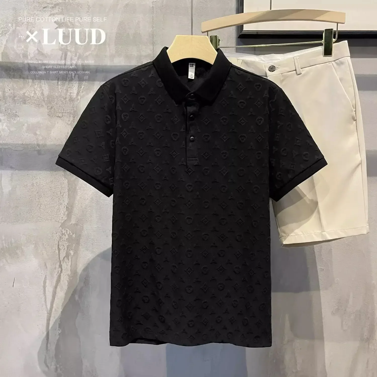 

New Man T shirt fashion casual POLO shirt summer comfortable and breathable slim lapel short-sleeved fashion T-shirt