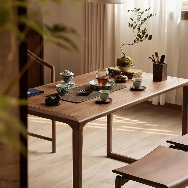 HYS black walnut tea table and chair combination new Chinese-style home balcony living room Kung Fu tea table small