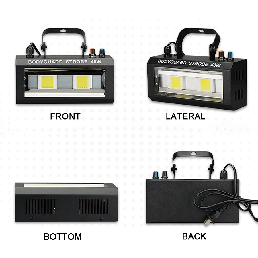 40W/60W/80W/100W RGB white light strobe light DJ disco sound control strobe light effect suitable for party wedding performances