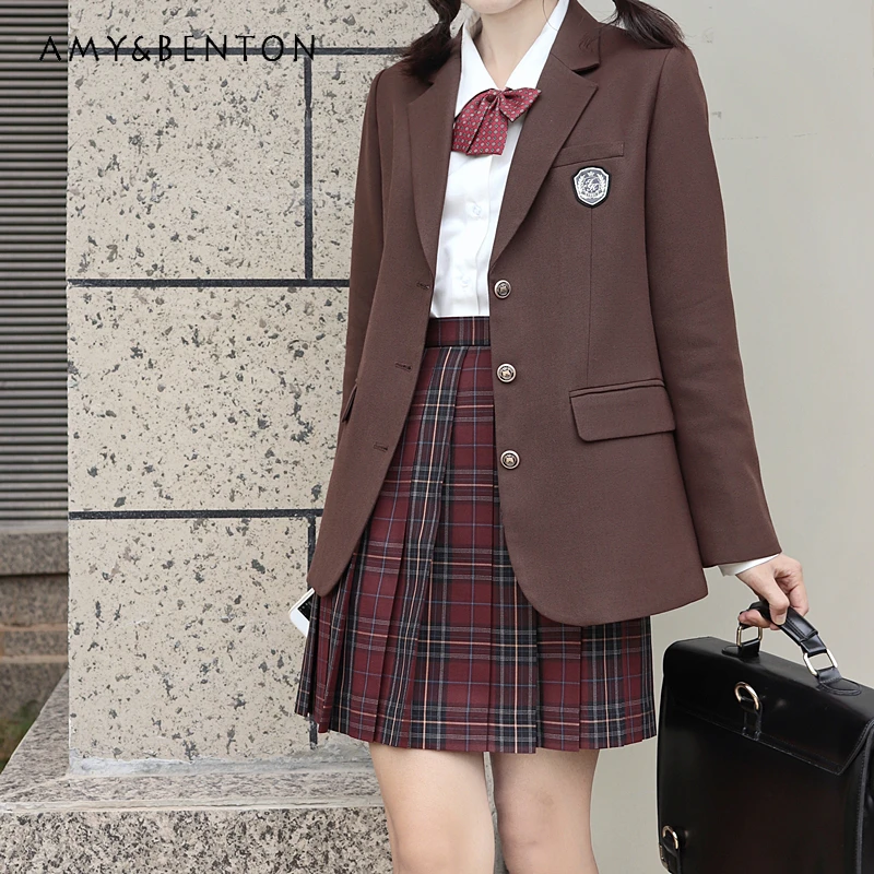 2024 New Japanese Jk Uniform College Style Summer A Line Red Waist Thin Fashion Versatile Plaid Mini Skirt For Girls