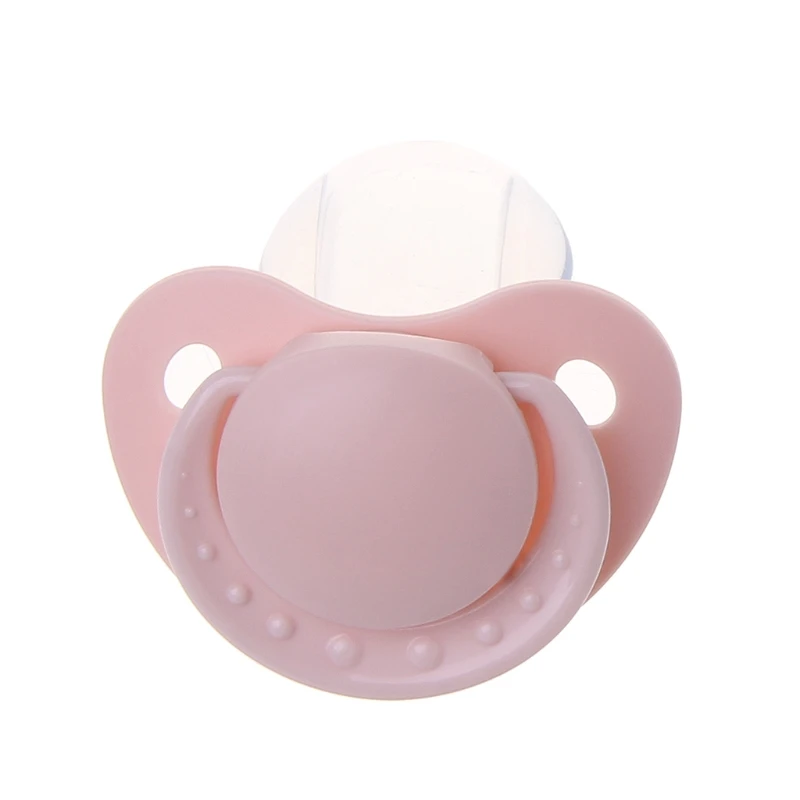 Calming Adult Sized Pacifier Dummy for Adult Babies Large Handle Shield for Adult Babies Large Handle Pink Blue Beige