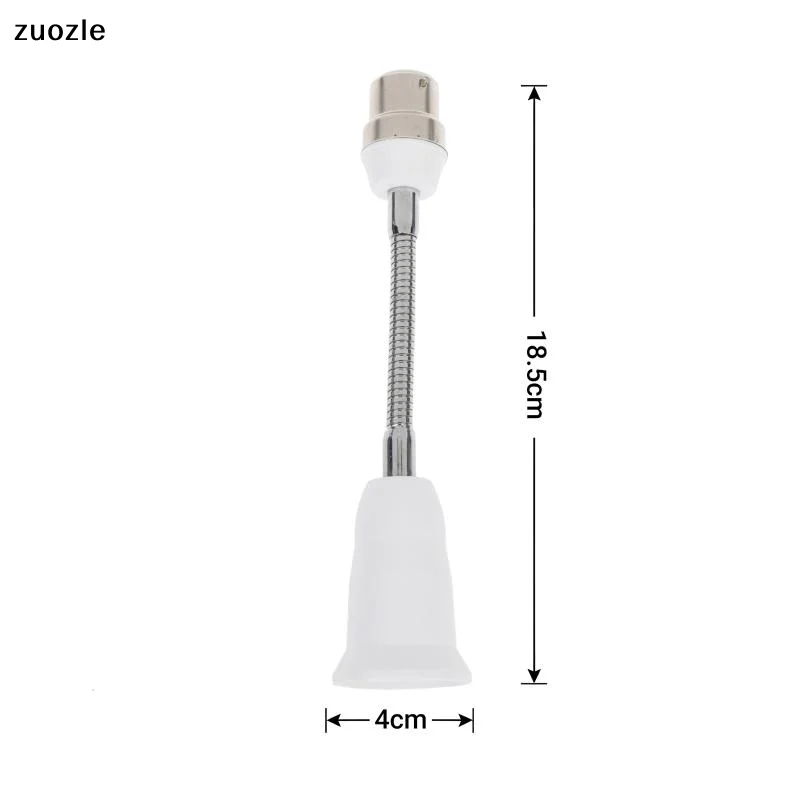 exquisiteB22 To E27 360d Adjustable Flame Retardant PBT 10CM Extension LED Lamp Base Bulb Socket Extender Adapter Converter