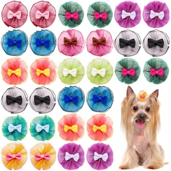 40pcs Lace Dog Bows For Small Dog Hair Bows Rubber Bands Dogs Hair Bows For Dog Hair Accessories Pet Supplies Dog Accessories