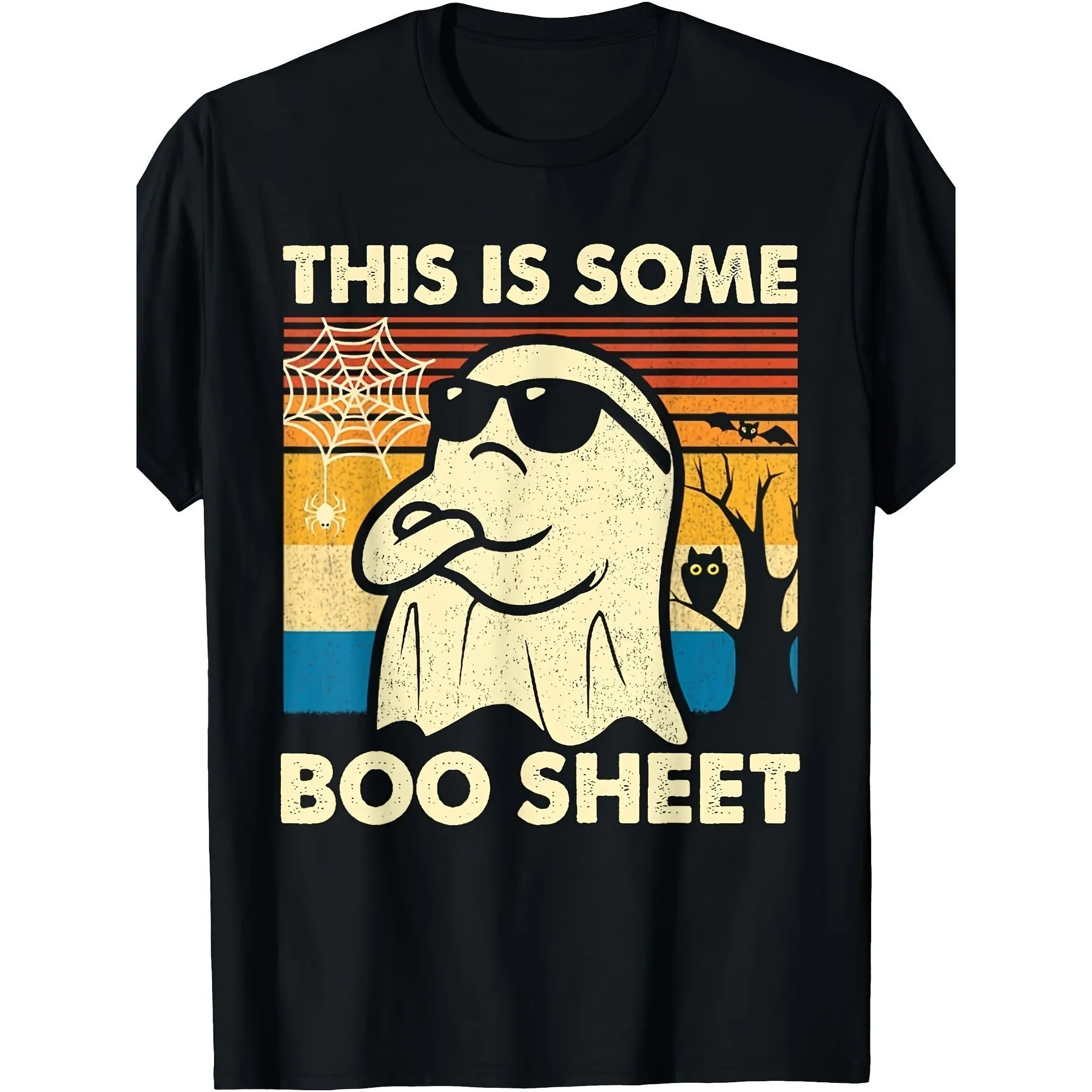 This Is Some Boo Sheet Cool Ghost Retro Funny Halloween Graphic Tee for Men Women