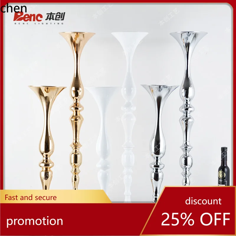 

YFY wedding supplies iron art flower stand road wedding arrangement trumpet vase hotel table decoration flower pot ornaments