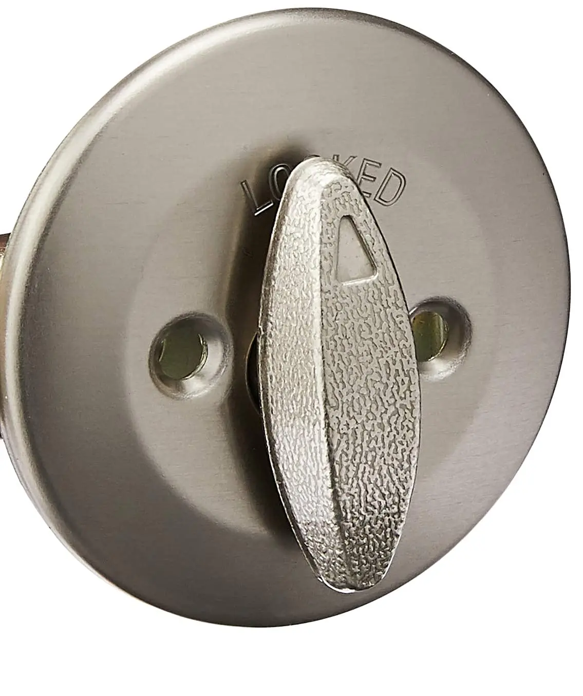 

Unkeyed Deadbolt Lock Satin Nickel Round Interior Turnpiece for Front Entry Door, Latch & Adapter Included No Exterior
