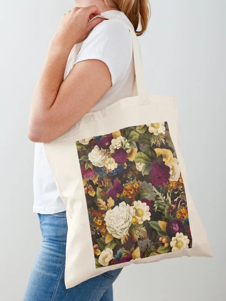 Mystical night IV Botanical Night Garden Tote Bag Fabric bag shopping trolley bag Custom