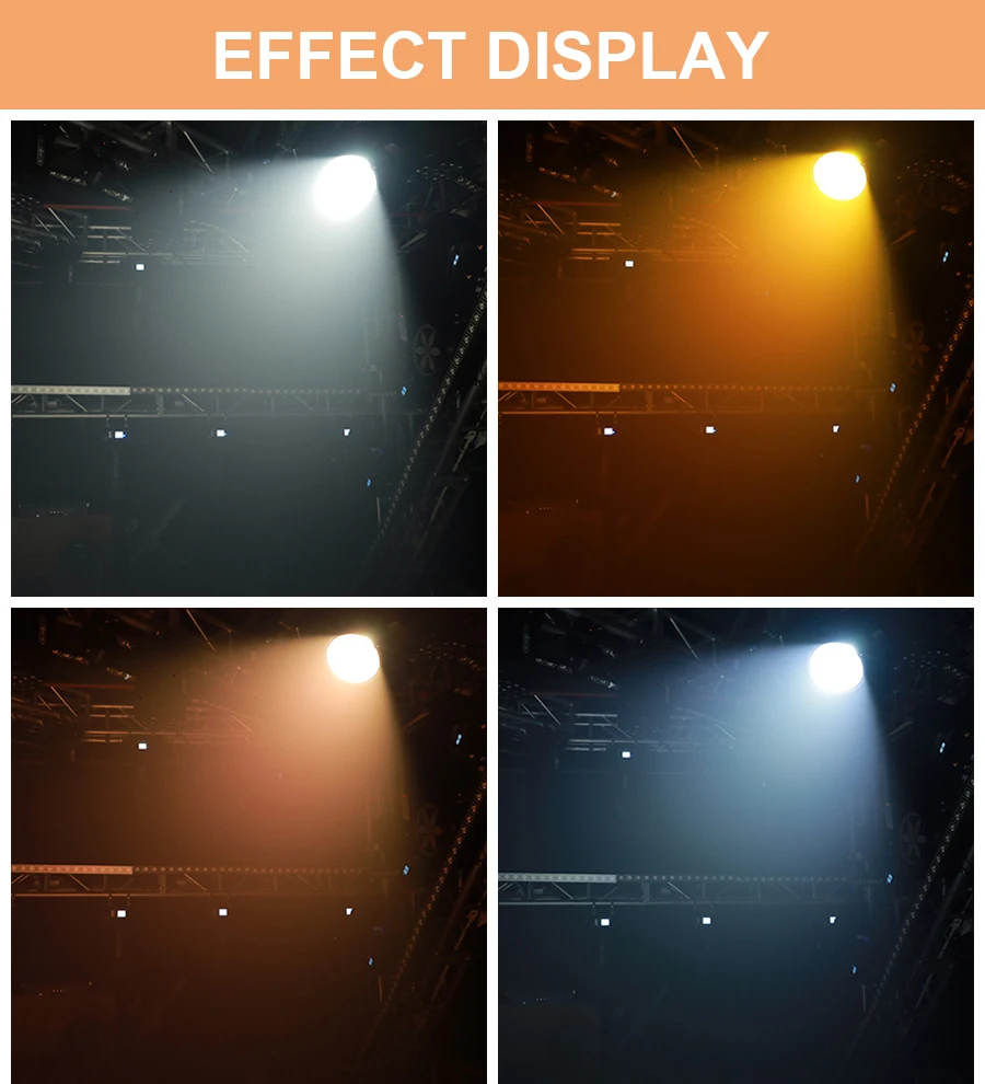 LED PAR-Scheinwerfer COB 200W Linear Zoom Spotlights Wash Lights mit Flügeln Warmweiß (3000K) & Kaltweiß (5700K) Bühnenlicht DMX – Detail 11