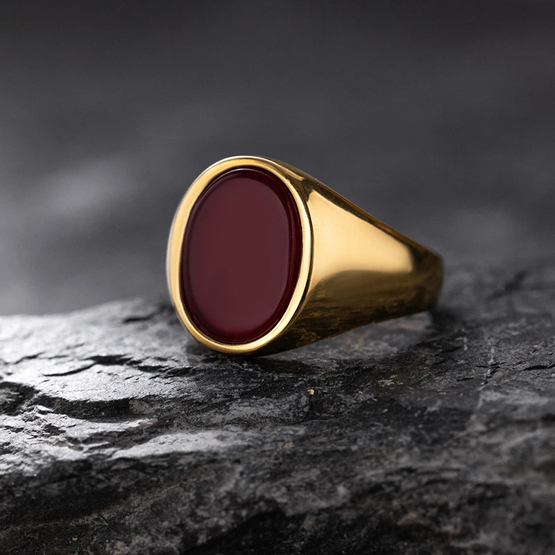 Luxurious Retro Black Agate & Tiger Eye Stone Men Women  Trendy Ring - Casual Fashion, 316L Stainless Steel Handmade Jewelry