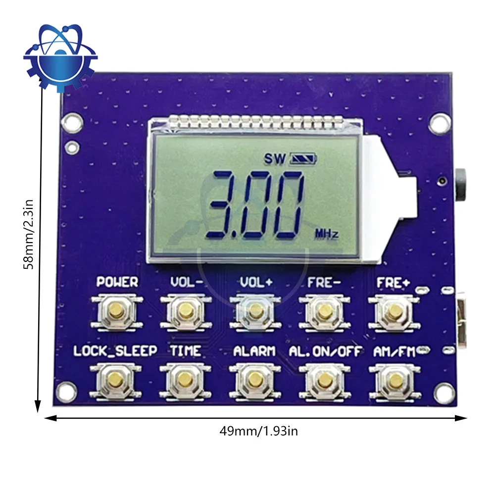 Rádio FM sem fio Módulo Receptor, DIY Modulação de Frequência, Rádio Digital Transmissor Board com Display LCD, 87-108MHz