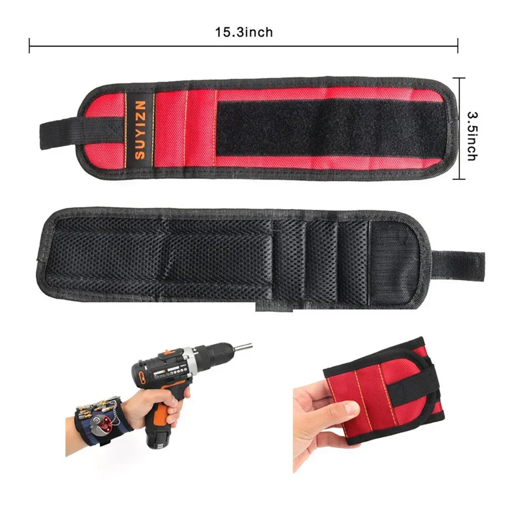 Magnetic Wristband for Holding Screws Nails Drilling Bits Wrist Tool Holder Belts with Strong Magnets Cool Gadgets for Men Women