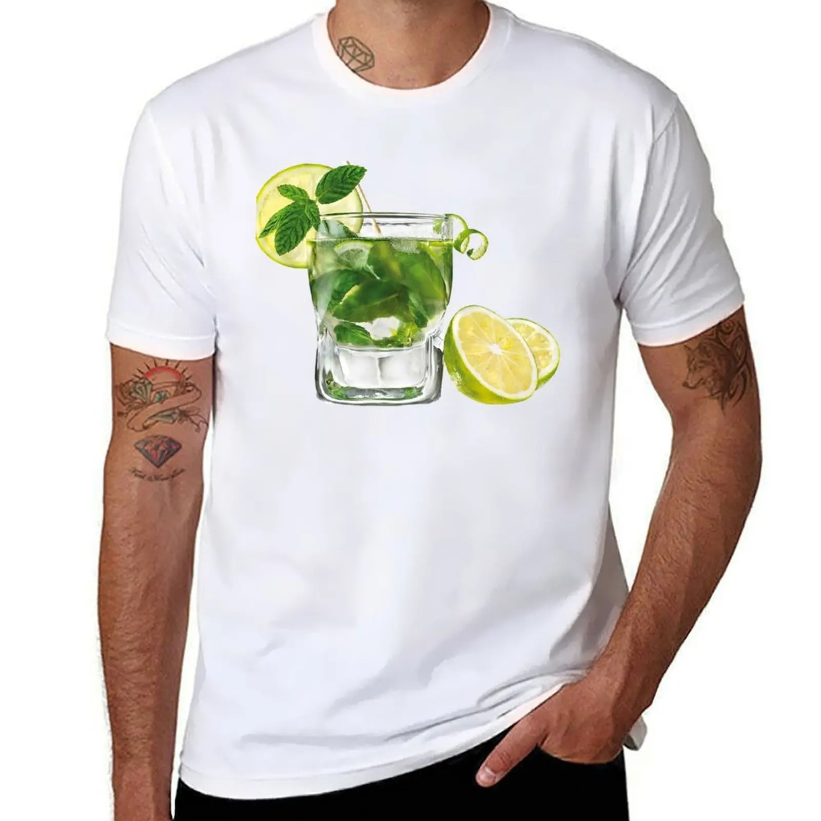 Camiseta Mojito Time v1 de talla grande para entrenamiento, top de manga corta