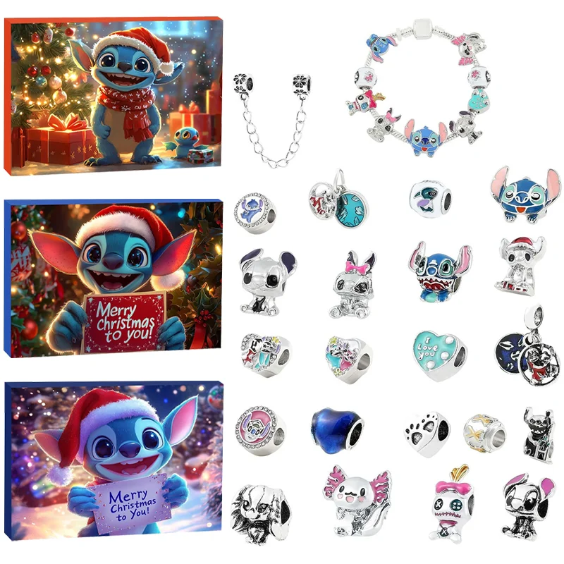 

Disney Stitch Mickey Mouse Alloy 24 Day Advent Calendar Christmas Random Box Set 2026 Arrival Collectible Jewelry Gifts