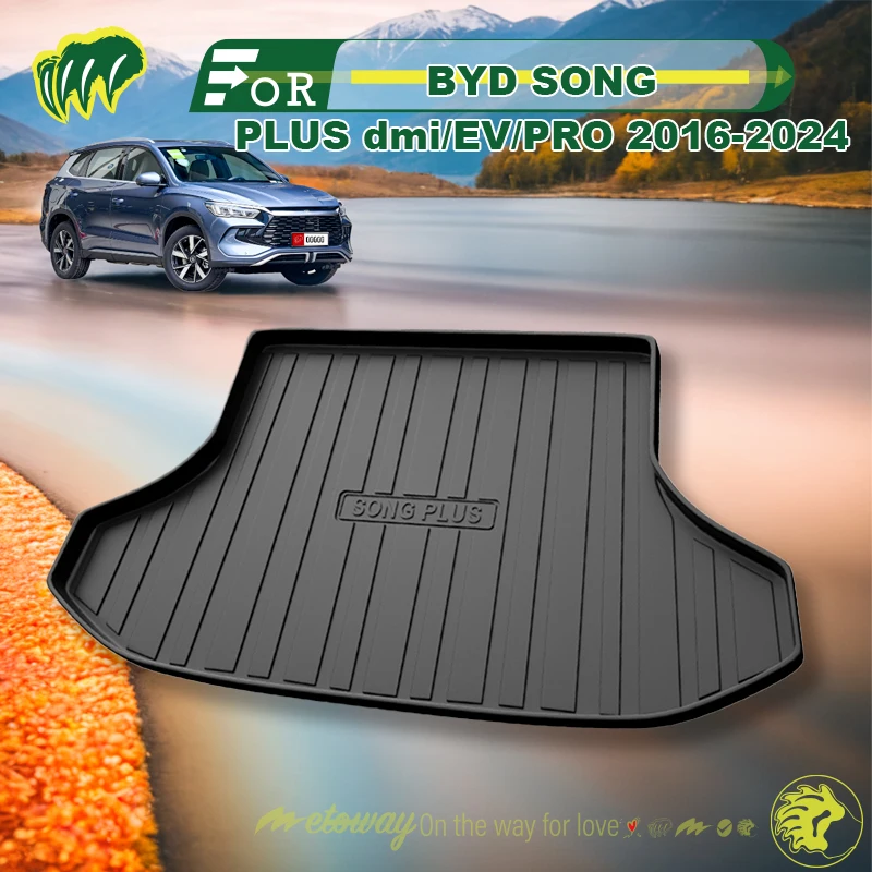 

For BYD SONG PLUS dmi/EV/PRO 2016-2024 Custom Fit Car Trunk Mat All Season Black Cargo Mat 3D Shaped Laser Measured Trunk Liners