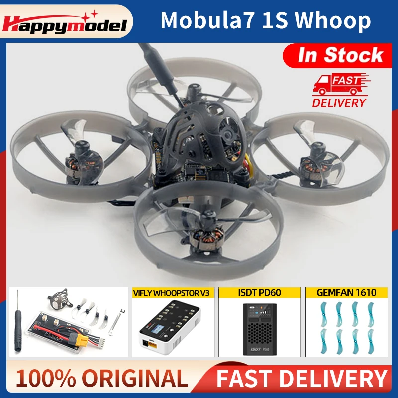 Happymodel Mobula7 Mobula 7 1S 75mm Micro FPV Whoop RC FPV Racing Drone Quadcopter For RS0802 Motor Open VTX 2.4G ELRS Receiver 