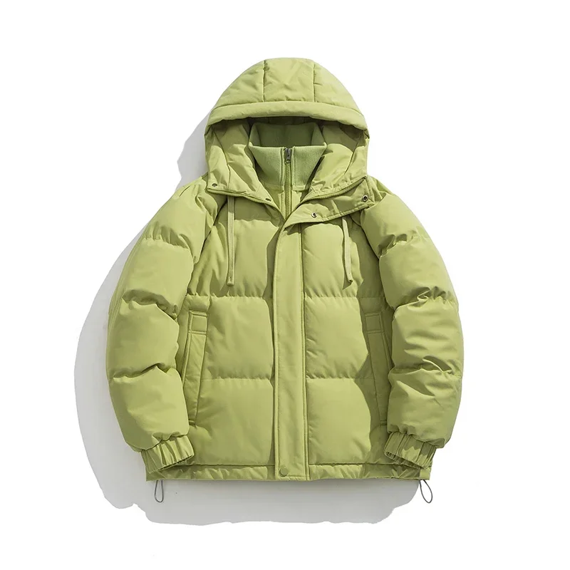 2024 Autumn Winter Cotton Clothing New Solid Color Thickened Warm Outdoor Adventure Waterproof Hooded Coat Men's Casual Jacket